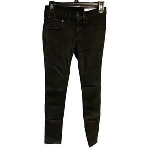 Rag‎ & Bone Black Jeans Low Rise Legging Cotton Denim Size 24 Women's Classic